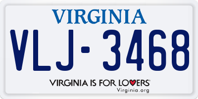 VA license plate VLJ3468