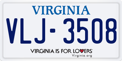 VA license plate VLJ3508