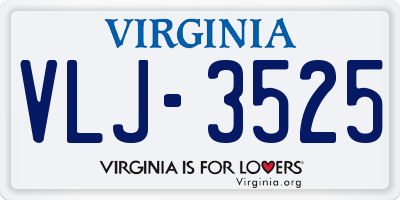 VA license plate VLJ3525