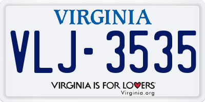 VA license plate VLJ3535