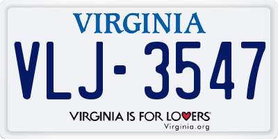 VA license plate VLJ3547