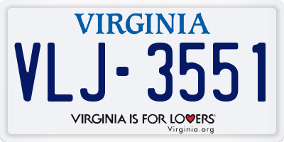 VA license plate VLJ3551