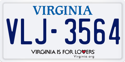 VA license plate VLJ3564