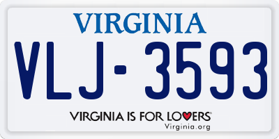 VA license plate VLJ3593