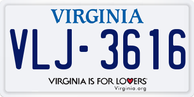 VA license plate VLJ3616