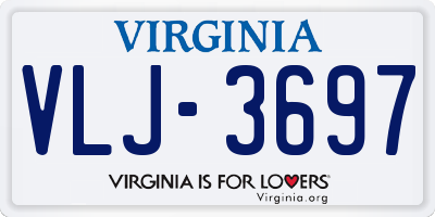 VA license plate VLJ3697