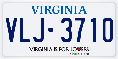 VA license plate VLJ3710