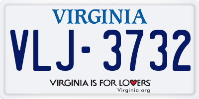 VA license plate VLJ3732