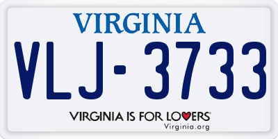 VA license plate VLJ3733