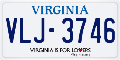 VA license plate VLJ3746