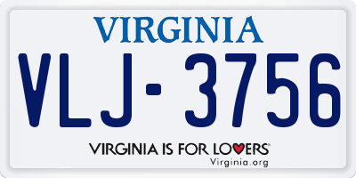 VA license plate VLJ3756