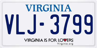 VA license plate VLJ3799