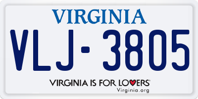 VA license plate VLJ3805