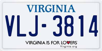 VA license plate VLJ3814