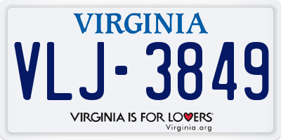 VA license plate VLJ3849