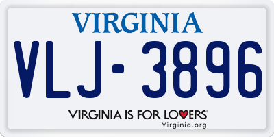 VA license plate VLJ3896