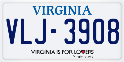 VA license plate VLJ3908