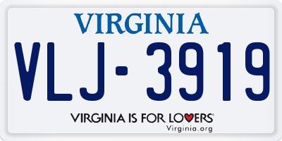 VA license plate VLJ3919