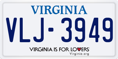VA license plate VLJ3949