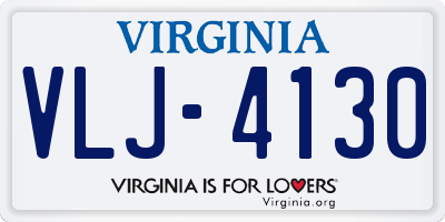 VA license plate VLJ4130