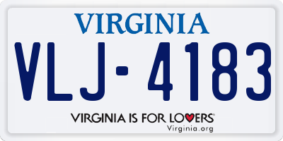 VA license plate VLJ4183