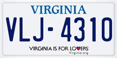 VA license plate VLJ4310