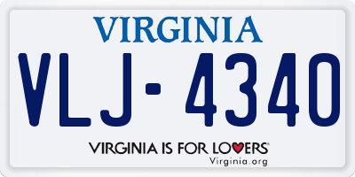 VA license plate VLJ4340