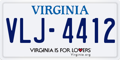 VA license plate VLJ4412