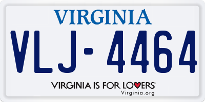 VA license plate VLJ4464