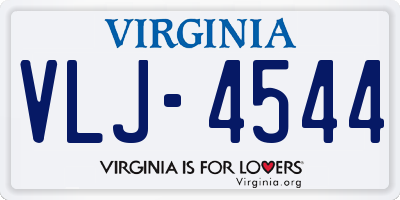 VA license plate VLJ4544