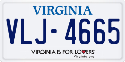 VA license plate VLJ4665