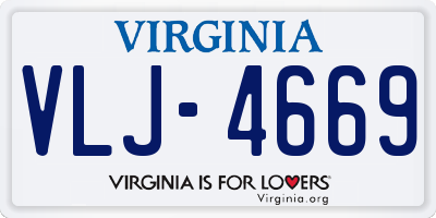 VA license plate VLJ4669