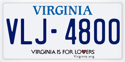 VA license plate VLJ4800