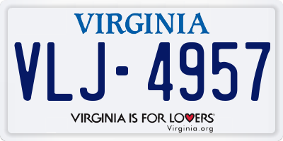 VA license plate VLJ4957