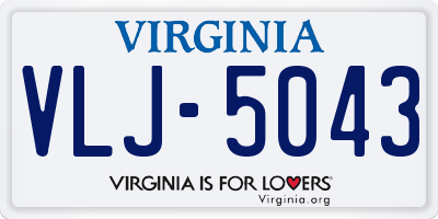 VA license plate VLJ5043