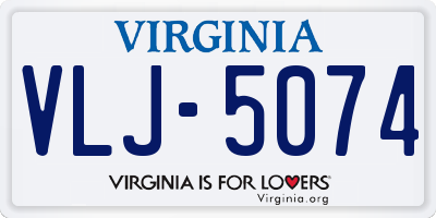 VA license plate VLJ5074