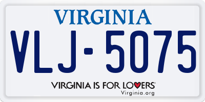 VA license plate VLJ5075