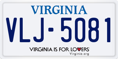 VA license plate VLJ5081