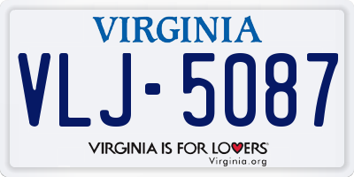 VA license plate VLJ5087