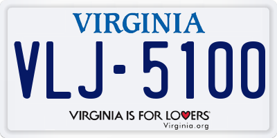 VA license plate VLJ5100