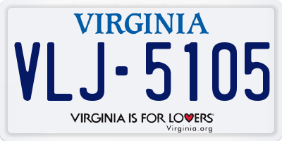 VA license plate VLJ5105