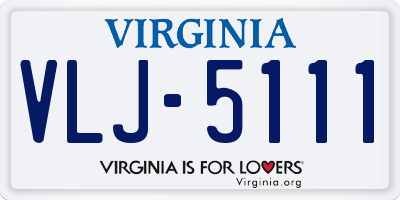 VA license plate VLJ5111