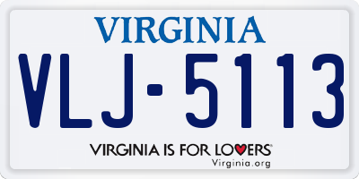 VA license plate VLJ5113