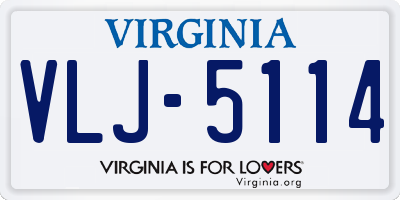 VA license plate VLJ5114