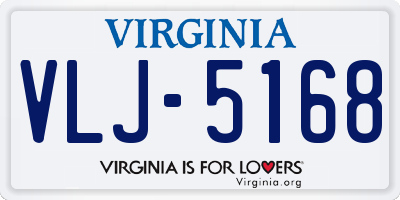 VA license plate VLJ5168