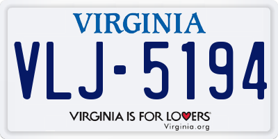 VA license plate VLJ5194