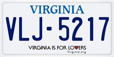 VA license plate VLJ5217