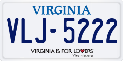 VA license plate VLJ5222