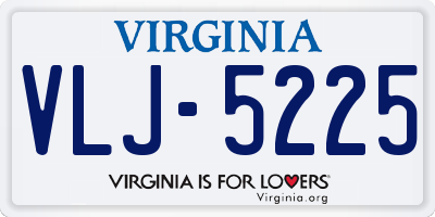 VA license plate VLJ5225