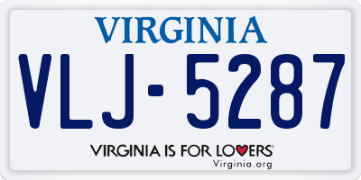 VA license plate VLJ5287